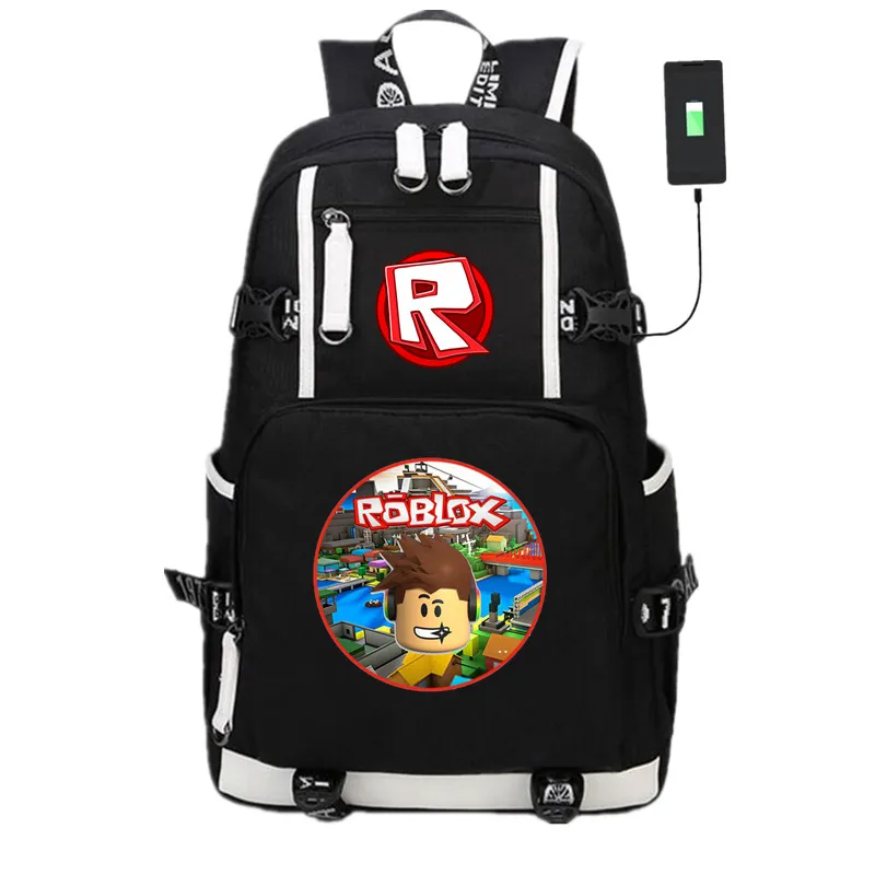 

New Anime Game Roblox USB Backpack Knapsack Packsack Travel Bags Student School Bag Bookbag Unisex Travel Laptop Shoulder Bags