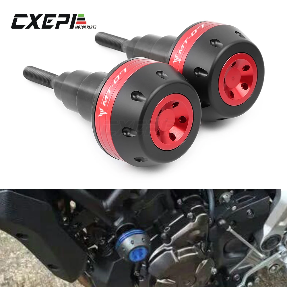 

CNC Frame Sliders Crash Pad Falling Protector Guard For Yamaha MT07 MT 07 2015-2019 engine protection Sliders cover mt-07 logo