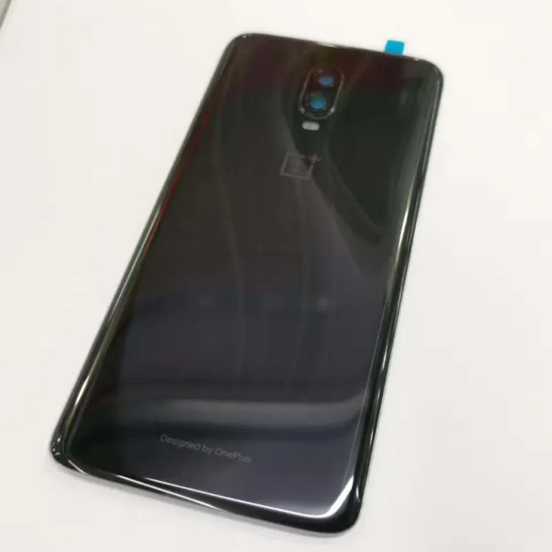 Для Oneplus 6T A6010 задняя крышка корпуса стеклянная батарея чехол с логотипом Замена объективов камеры VOG-L04 - Цвет: Black