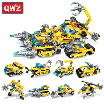 

QWZ 8 In 1 Phantom Ninja Chariot Model Assemble Building Blocks Bricks Toys For Children Gifts Robot
