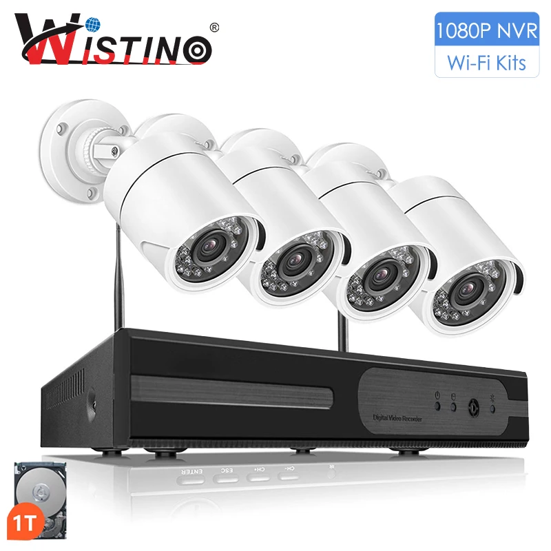 NVR Kits Plug and Play 4CH 1080P NVR CCTV System HD 1080P IP CAMERA