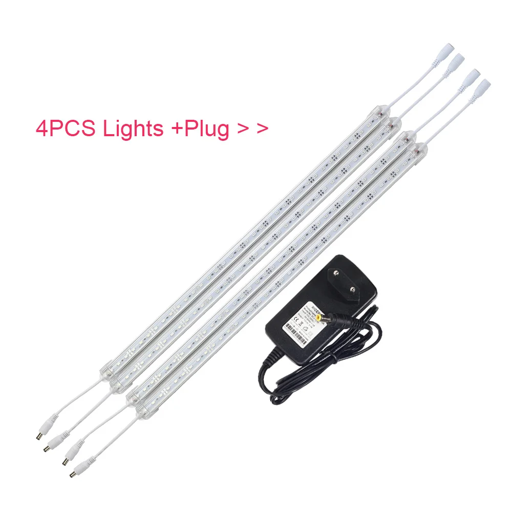 12 V светодиодный Grow Light IP67 Водонепроницаемый 50 см со штекером постоянного тока для подключения к светодиодный свет бар 5630 для Аквариум теплица лампа для выращивания растений светодиодный свет - Испускаемый цвет: 4PCS Light and Plug