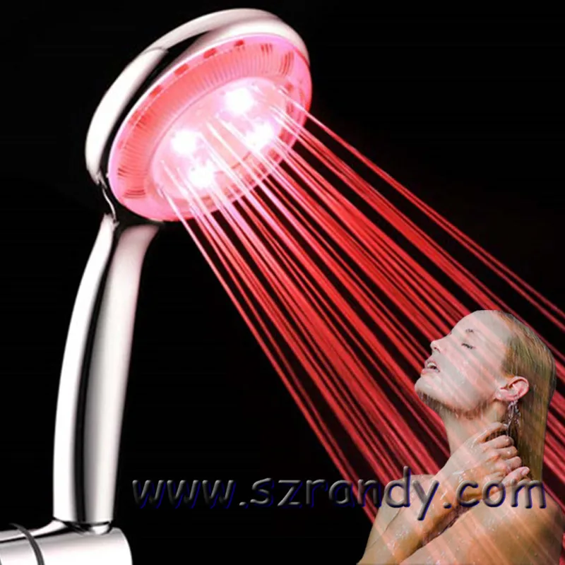 

3 Color Changing RGB LED Shower Head LED Shower Temperature Sensor Controlled for Kitchen Bathroom Shower