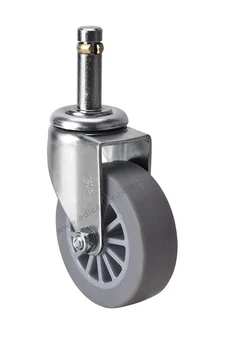 

4PCS EDL 2.5 Inch Small Mini Casters Wheels 30Kg TPE Wheels Castors Stem Ring Swivel Brake Locking Roller Industrial for trolley