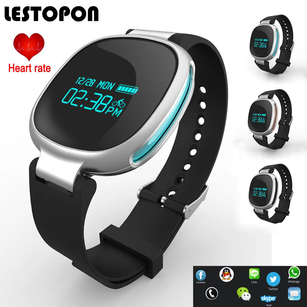 LESTOPON Original Bluetooth Smart Band Bracelet Wristbands Fitness Tracker For Phone Heart Rate Health Pedometer Push