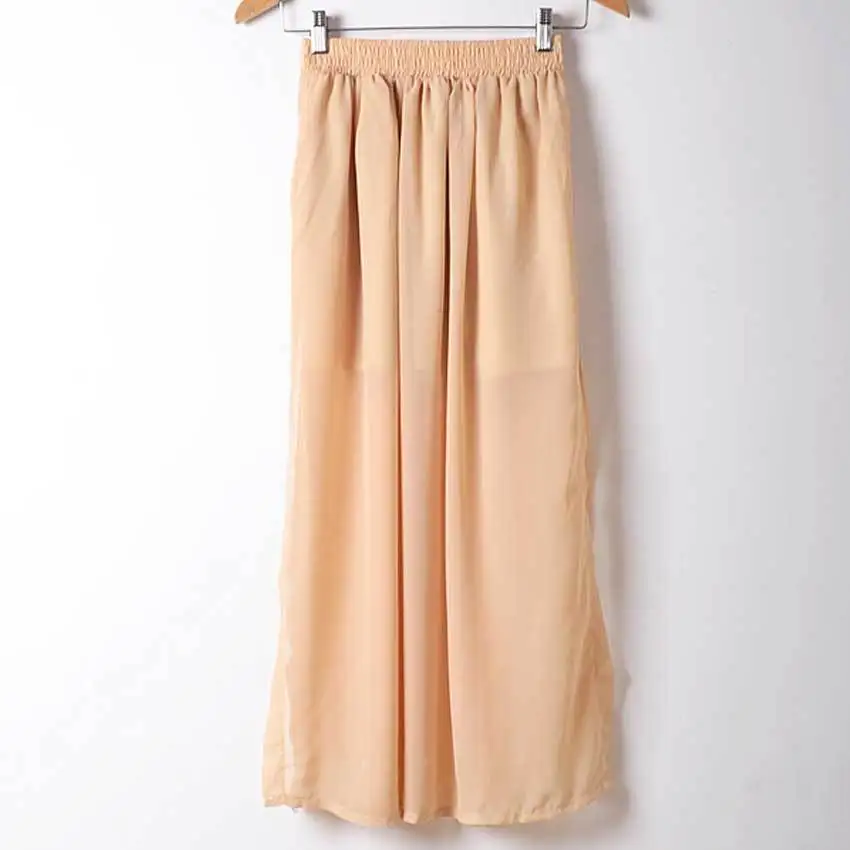Новинка весна лето стильные модные длинные шифоновые юбки женские карамельных цветов Плиссированное Макси женские юбки 1306 - Цвет: Pink