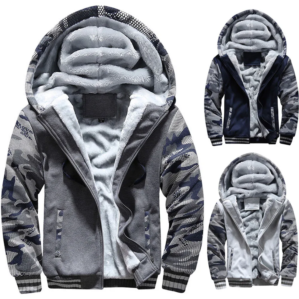 Winter Warm Sweater For Men Add velvet camouflage sportswear Camouflage ...