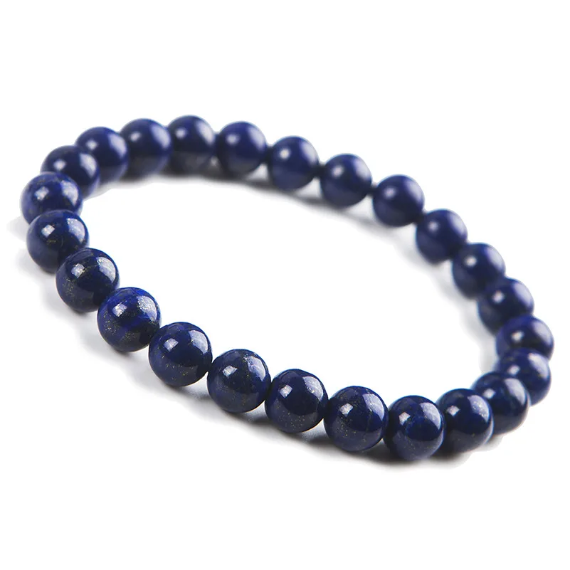 

8mm Natural Blue Lapis Lazuli Gemstone Bracelet Round Beads Stretch Woman Beads Femme Crystal Birthday Gift Grade Bracelets