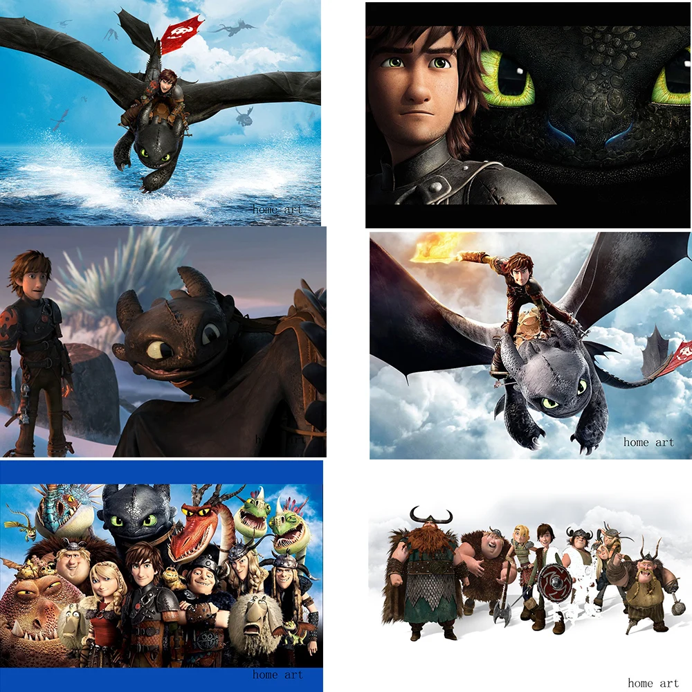 

How to Train your dragon Clear Image Wall Stickers Home Decoration Good Quality Prints White Coated Paper home art Brand