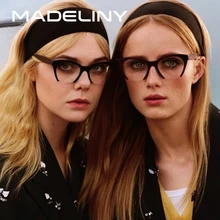 MADELINY New Women Cat Eye Eyeglasses Frames Half Frame Styles Designer Optical Computer Female Glasses Goggles MA331