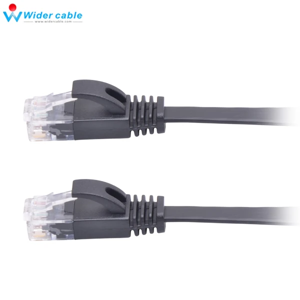 Сетевой кабель UTP RJ45 медный плоский соединительный CAT6 CAT 6 3 фута 1 м черный цвет|cat