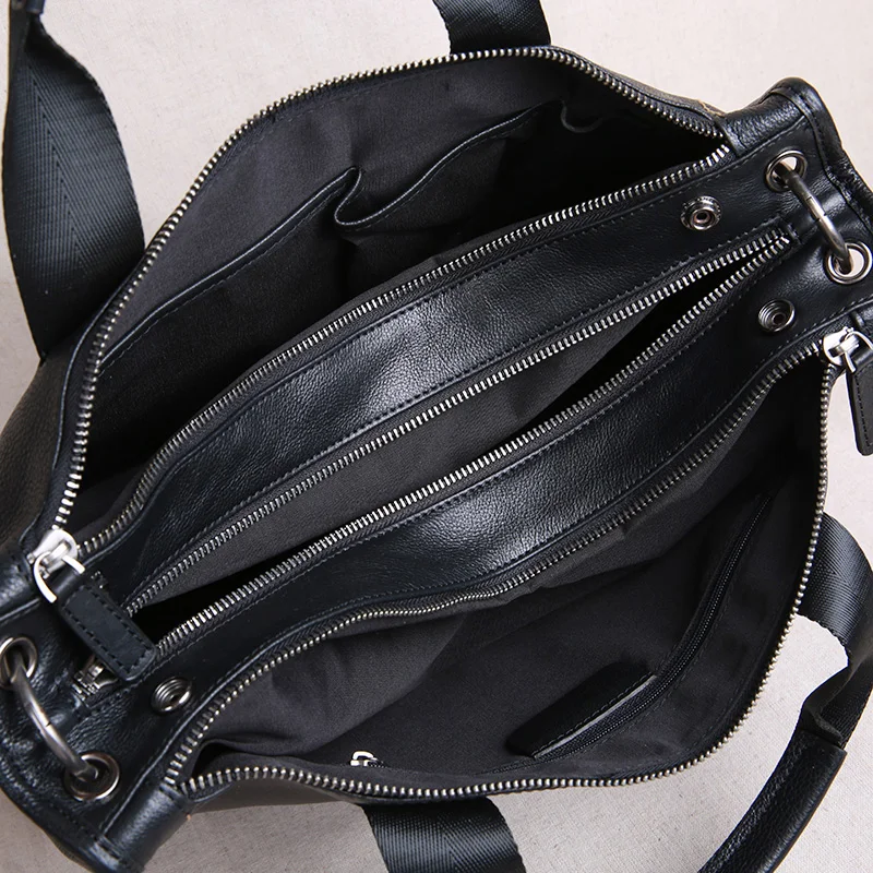 AETOO Leather handbag, cross-sectional large-capacity men's business casual bag, head leather English simple briefcase