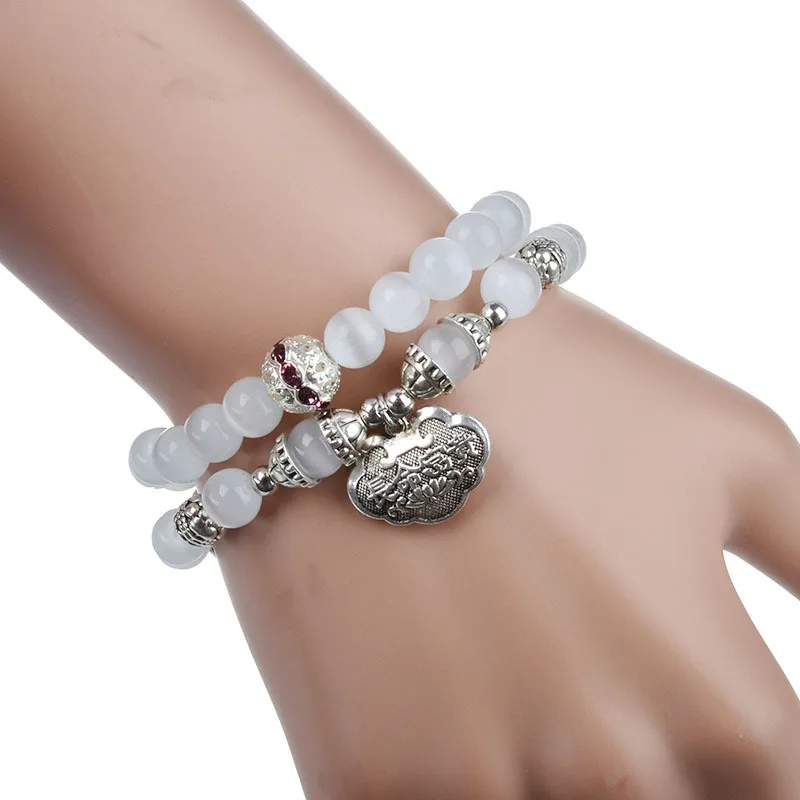 Женский браслет с бусинами в виде кошачий глаз 8 мм|bead bracelet|bracelet withbracelets with beads |