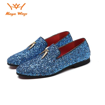 

Heye Wings Shining pu leather Hair stylist trend shoes summer no laces luxury casual dress shoes for boy