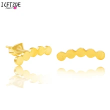 Dianshangkaituozhe золотой цвет Нержавеющая сталь Brincos круг в линии Earcuff гусеничный серьгу Для женщин Серебряные ювелирные изделия 10 пар