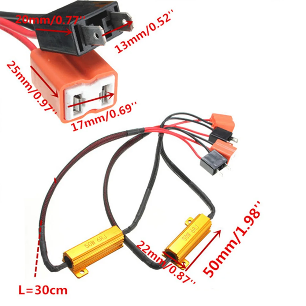 

2pcs Car Fog Lamps Decoder 6R H7 Headlight Load Resistor LED Error Warning Resistance High quality Hot Sale