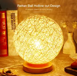 2018 новый современный Дизайн ротанга мяч ночник настольная лампа для свадьбы праздничное Рождественский Декор, освещение настольная лампа