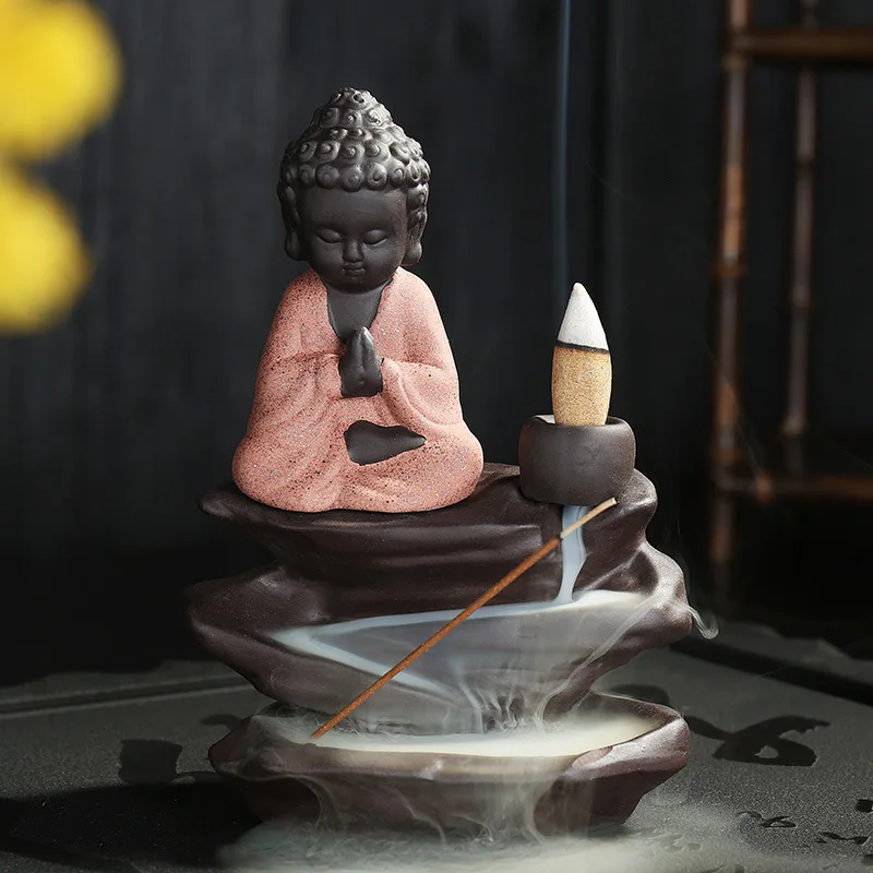 Home Decoration Buddhist Buddha Incense Stick Burner Ceramic Censer The