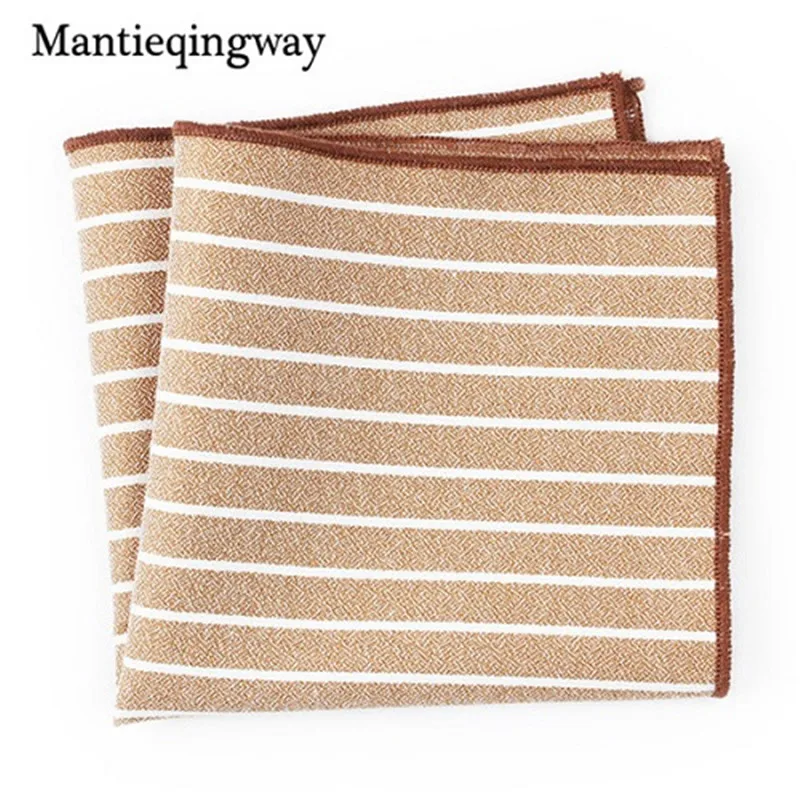 Mantieqingway модные Повседневное полосатый платок платки для Для мужчин Для женщин аксессуары мужской Бизнес костюм платок носовой платок
