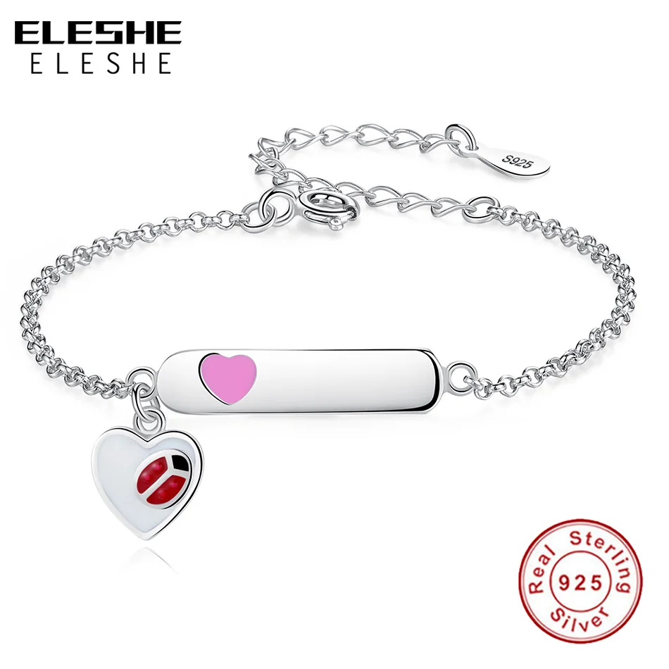 925 Sterling Silver Pink Enamel Butterfly Necklace Pendant for Girls 16
