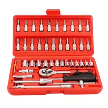 46Pcs Wrench Socket Spanner Screwdriver Socket Set Combination Tool for Household Motorcycle Car Repair Hand Tools