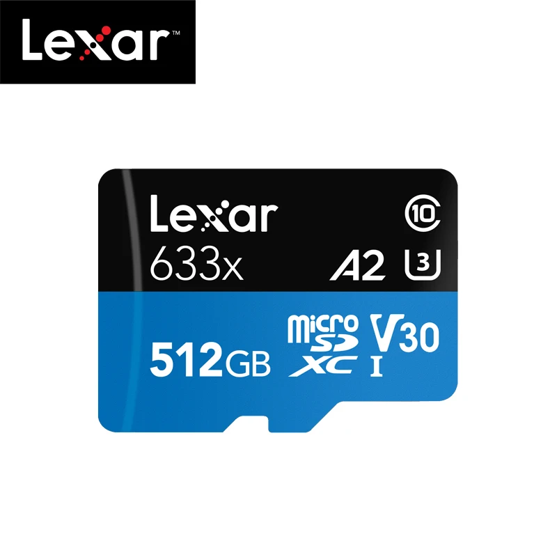 100% оригинальная карта памяти Lexar 512GB Micro SD высокая скорость до макс. 95 м/с класс 10 633x