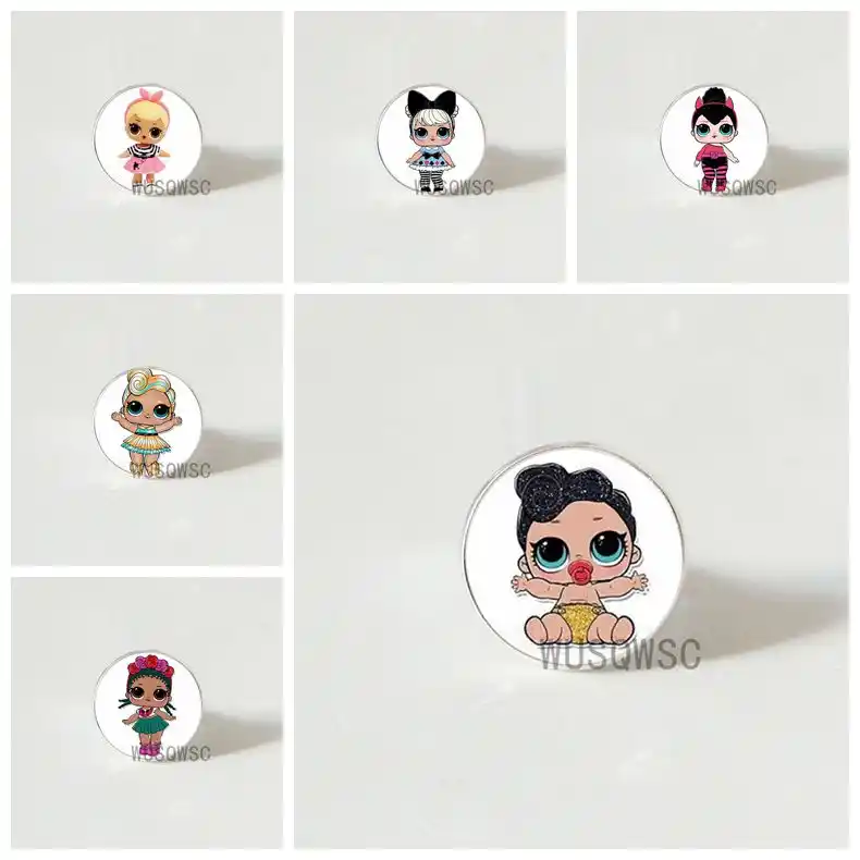 2019 мультфильм LOL куклы кольца милые детские блеск платье принцессы стекло купол аниме-кольцо для подарок на день рождения мальчика