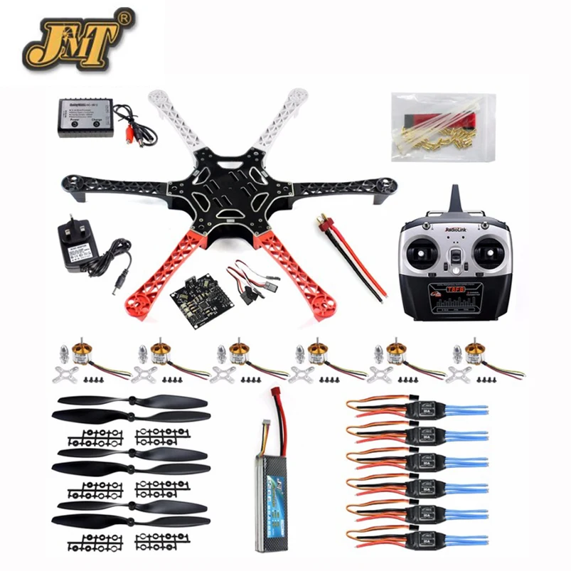 

JMT DIY Drone Kit F550 6-Axle Flame Wheel KK 2.3 Controller HexaCopter RTF W/ ESC Motor Propeller Battery T8FB TX RX