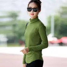 Весенне-осенняя водолазка, Женская водолазка с длинным рукавом, Свитера размера плюс 6XL, однотонная Повседневная футболка, женская одежда