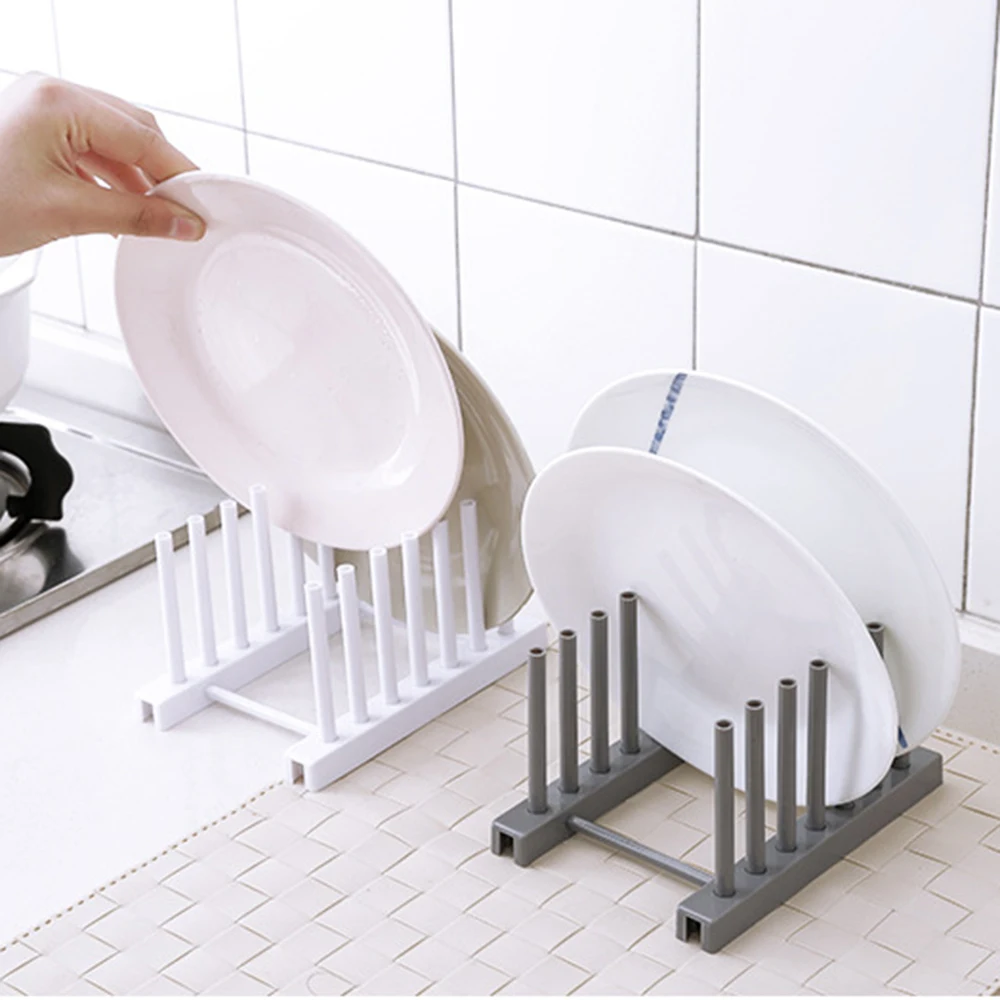 Plastic Dish Tray Rack Kitchen Organizer Shelves Pot Lid Drying Rack