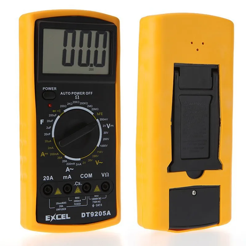 Профессиональный электрический ручной тестер PHISCALE DT9205A AC/DC с ЖК дисплеем