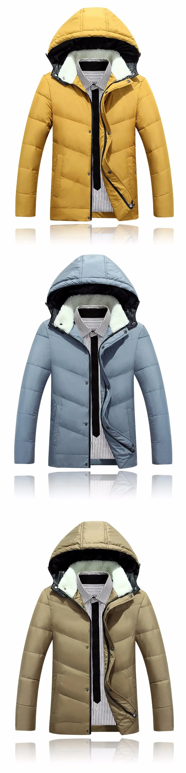 Новая зимняя мужская куртка с капюшоном на белом утином пуху, мужские толстые пальто, пуховая куртка, мужские пальто, мужские теплые пуховики