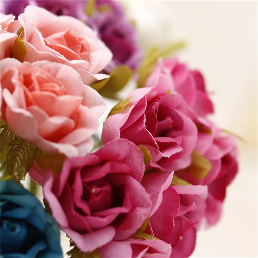 60 Pcs Lot 2 Cm Gradient Silk Mini Rose Bouquet Artificial Flower Decoration For Wedding Diy Decoration Cap Wedding Flowers Artificial Flowers Decoration Flower Decorationmini Rose Aliexpress