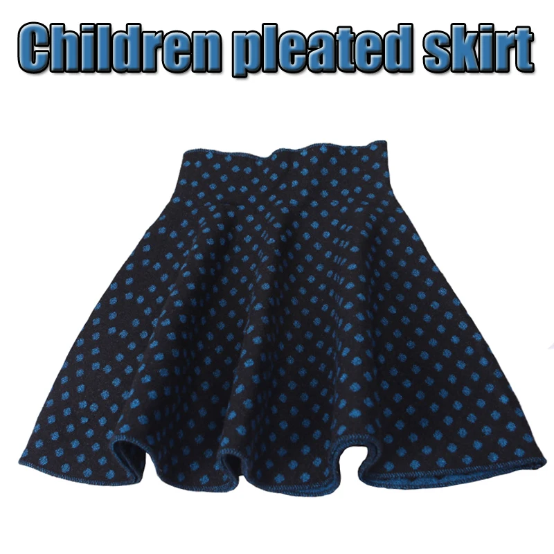 

Autumn Winter Blue Dot Knitting Skirt Girls Skirts Princess Skirts Tutu Girl Child Clothing Kids Skirts Children Clothing