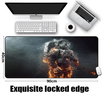 

Congsipad Cool Special Effects Burning Astronaut Pictures and Art Patterns Big Table Desk Mat Gaming Mousepad for Game Lol Cs Go