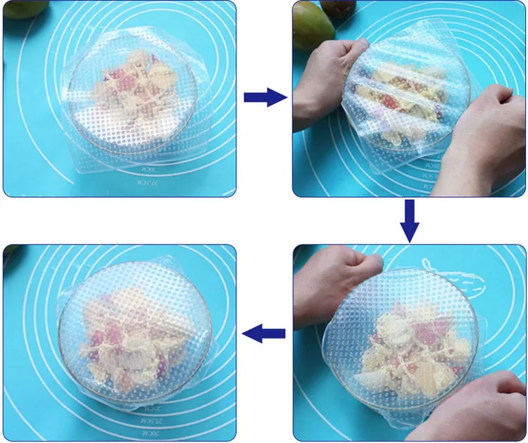 4PCS Silicone Cap Kitchen Foldable Food Cover Food Cover Umbrella (2)