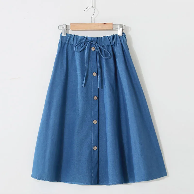 Women Skirts Fashion High Waist Skirt Women Spring Summer Midi Skirts Womens Elastic Waist A Line Ladies Skirts Jupe Femme