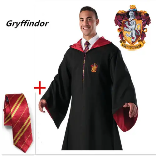 Halloween Harri Potter Costume Gryffindor Robe Cape Cloak With Tie For Adult Child |