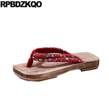 Синие Дизайнерские мужские Вьетнамки; красные сандалии; дышащие шлепанцы без задника; Водонепроницаемая летняя Уличная обувь; гэта; Красивые японские Сабо без застежки