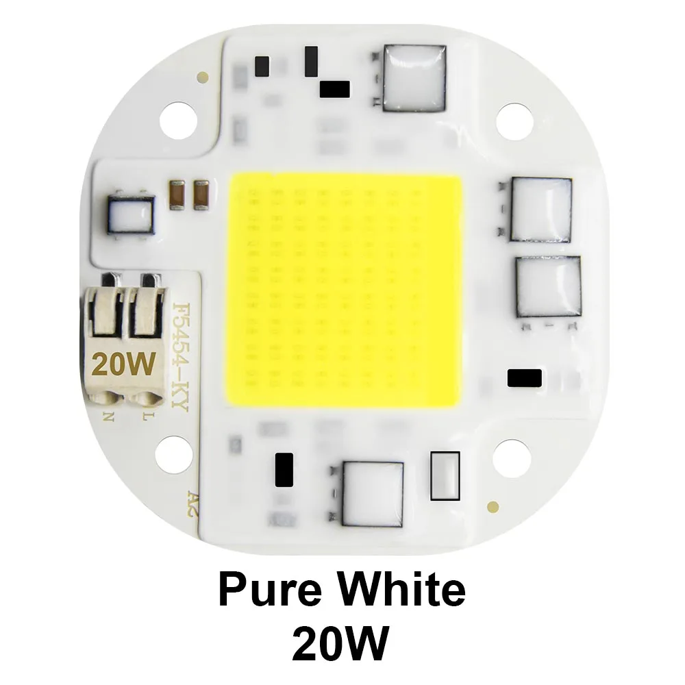 20W Pure White Hontiey светодиодный COB Чип 220 В 110 В Смарт IC нет необходимости драйвер лампы прожектор светильник 20 Вт 30 Вт 50 Вт теплый белый рост растений Точечный светильник ing - Испускаемый цвет: 20W Pure White