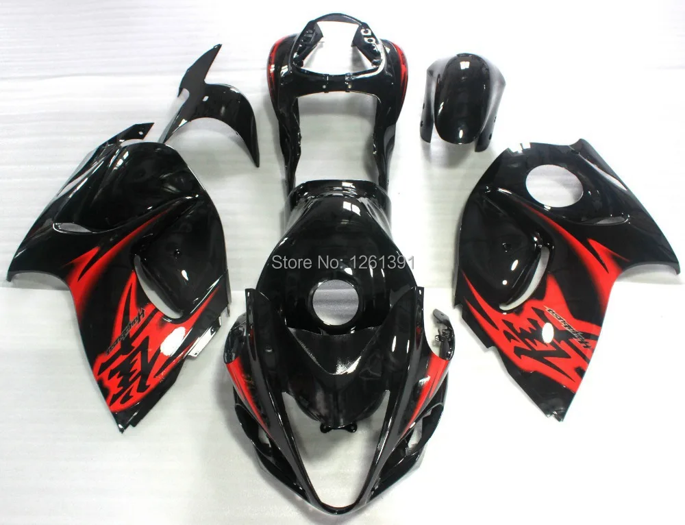 Подходит впрыска красный черный Обтекатели для Suzuki Hayabsa GSXR1300 08 09 GSX-R1300 GSXR 1300 2008 2009# hhyy7 наборы обтекателей