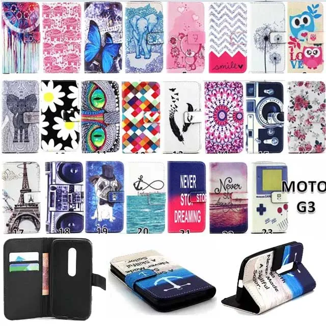 Luxury Leather Flip Phone Case Pu For Motorola Moto G3 Case G 3rd Gen Xt1541 G 3 Pouch Stand Cover Card For Moto Case - Mobile Phone Cases & Covers - AliExpress