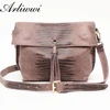 Arliwwi Brand women's genuine leather cross body handbags new arrival cowhide small serpentine embossed messenger bag GY18 ► Photo 2/3