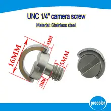 1/4″ UNC stainless steel slotted round D ring screw for tripod monopod ball head quick release plate