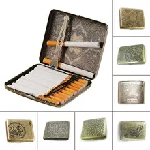 2018 personalidad creativa Vintage Metal fumar cigarrillo caja moda hombres tabaco titular caja de bolsillo contenedor caja de regalo