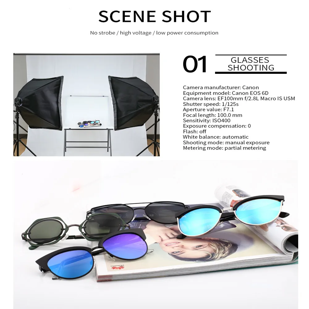 Fotografia 50x70CM Quatro Kit Com 8pcs Lâmpada