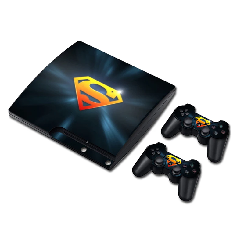 Наклейка для PS3 Slim Playstation 3 игровая консоль Skin Slim+ 2 шт скины для PS3 Slim контроллеры аксессуары