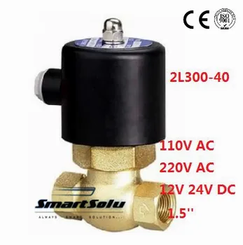 

Free shipping 1.5'' 1-1/2 2L300-40 2Way NC Hi-Temp Brass Steam Solenoid Valve PTFE 110V 220V 12V 24V