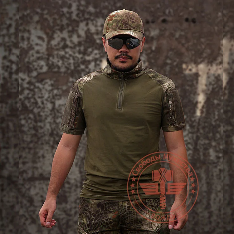 Military Frog suit short sleeve T shirt Summer Kryptek cotton shirt ...