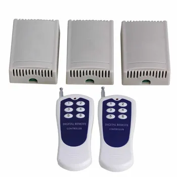 

433MHz 2CH Remote Control 2 Transmitter w/ 6key 3Receiver 220V Self-lock